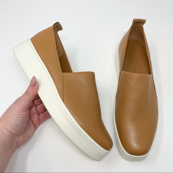 Vince Shoes - New Vince Saxon 2 Slip-On Platform Sneaker Carmel